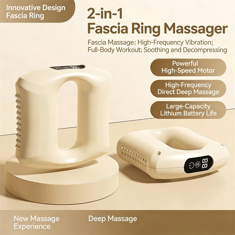 Electric Body Fascia Ring Fitness Massage Ring Vibration Body Shaping Massager Abdomen Belly Waist Deep Tissue Massage Device