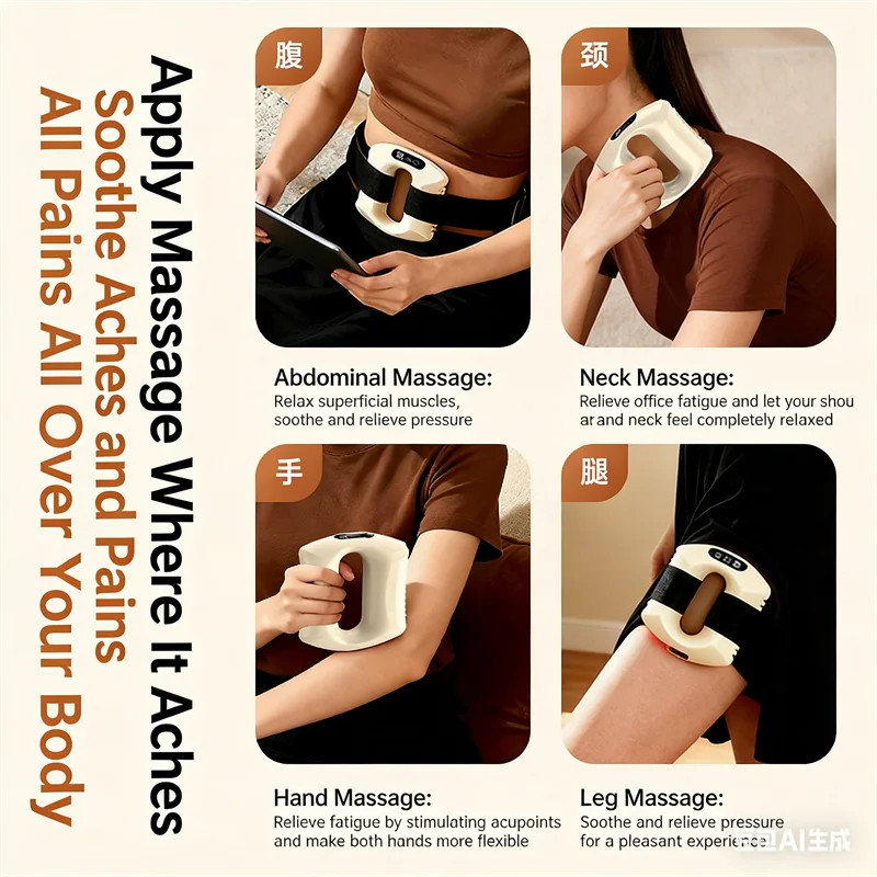 Electric Body Fascia Ring Fitness Massage Ring Vibration Body Shaping Massager Abdomen Belly Waist Deep Tissue Massage Device