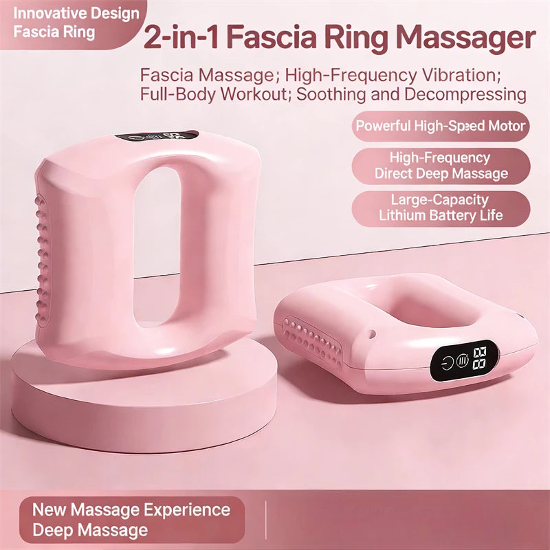 Electric Body Fascia Ring Fitness Massage Ring Vibration Body Shaping Massager Abdomen Belly Waist Deep Tissue Massage Device
